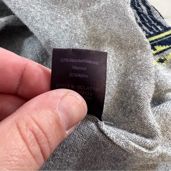 Hale Bob Bohemian Tunic Knit Top Womens M Gray Tassel Tie Neck Long sleeve - Picture 8 of 10